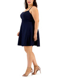 City Studios Womens Trendy Plus Size Lace-Back Skater Dress 7711KL8PD1