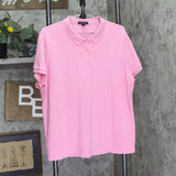 Lands' End Women's Short Sleeve Polo Shirt Pink 1X