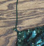 B. Darlin Sequin Open Back Prom Gown Green M