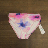 Carmen Marc Valvo Womens Floral Escape High Waist Bikini Bottom White Multi L