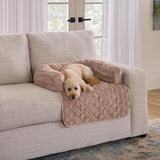 Surefit Pet 3-Sided Bolster Dog and Cat Pet Bed for Couch Tan Brown 28" x 32"