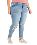 Tinseltown High-Rise Ripped Mom Jeans MYB028774BP Arctic Wash Blue 18W