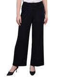 Ny Collection Womens Petite Cropped Pull On Pants with Sash PITP0788S Black PL