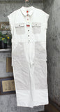 Woolrich X TGT Womens Short Sleeve Western Denim Jumpsuit Cream Off White 16