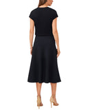 Cece Womens Bias-Cut A Line Side Zip MIDI Skirt 7054423 Night Shade Blue S