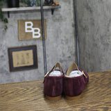 Marc Fisher Dress Flats with Square Toe and Ankle Strap Red Suede Purple 8M