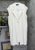 Nina Parker Women's Clasp-Front Duster Vest 323-B178W Winter Oat Off White 3X