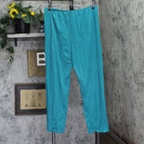 Vanity Fair Womens Vintage 2-Piece Knit Stretch Pajama Set Blue Green XL
