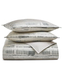 Hotel Collection Broken Stripe 3-Piece. Duvet Cover Set Granite Gray Full/Queen