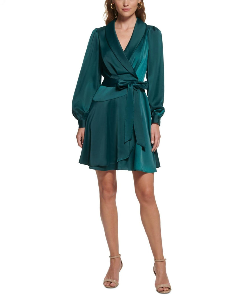 vince camuto hunter green dress Vince Camuto Green Off Shoulder Asymmetrical Dress Women's Size 4