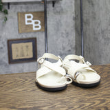 A New Day Toe Ring Cross Strap Sandals with Buckle White / Black 6M
