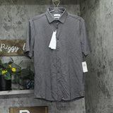 Calvin Klein Shirt Short Sleeve Extreme Slim Fit Stain Shield Magnet Gray M