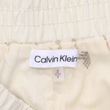 Calvin Klein Womens Elastic Waist Drawstring Straight Leg Pants Light Yellow S
