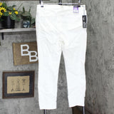 Buffalo Jeans Women's Mid-Rise Aubrey Ankle Grazer Pants 1263050 White 14/34
