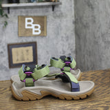 Teva 5 Universal Sport Adjustable Strappy Open Toe Sandals Iguana Green Multi 7M