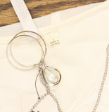 Ny Collection Womens Crepe Blouse Top with Necklace MCRU1045 White L