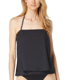 Michael Michael Kors Womens Chain Halter Tankini Swim Top MM7M167 Black L