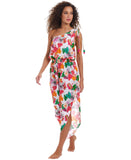 Bar III Bermuda Babe Printed Cover Up One-Shoulder Jumpsuit White Multi XS