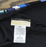 Michael Michael Kors Ring Accent Striped One-Piece Swimsuit Black Blue Multi 12