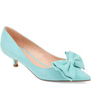 Journee Collection Women's Orana Bow Heels Shoes ORANA-PUMP Mint Blue Green 5.5M