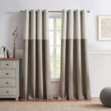 G.H. Bass & Co. Curtains Pair Lined Faux Fur Faux Sherpa Oatmeal Brown 50x95