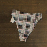 Salt + Cove Juniors Plaid High-Waist Bikini Bottoms 807028 Black / White S