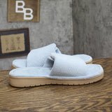 Isotoner Womens Slide Slippers Fuzzy Light Blue 8.5-9