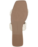 INC International Concepts Womens Petria Two-Band Flat Sandals White Pearl 10M