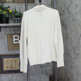 Aqua Womens Pullover Cashmere Turtleneck Sweater V11026 Ivory Off White 2XL