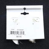Periwinkle by Barlow Beaded Fringe Dangly Drop Earrings Gold / White Multi 2"