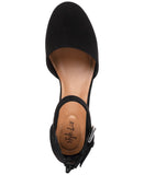 Style & Co Alinaa Two Piece Stacked Heel Dress Pumps Black Microsuede 8.5M
