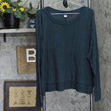 Old Navy Womens Only Plus Size Long Sleeve Textured Knit Shirt Green 3X