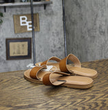Universal Thread Womens Freya Two Band Slide Sandals 92244841 Cognac Brown 11M