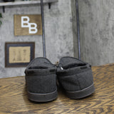 Dluxe By Dearfoams Mens Herringbone Moc Slippers 91309688 Black L (11-12)