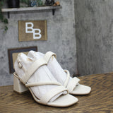 Lifestride Celia Slingback Strappy Dress Sandals Block Heel Bone Off White 8.5M