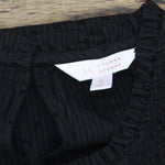 LC Lauren Conrad Womens Striped Pintuck Blouse Shirt Top 16604f20b2bebd Black S