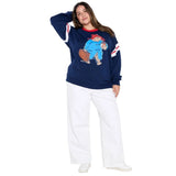 Paddington Bear Oversized Graphic Crewneck Sweatshirt 94603894 Blue Multi M