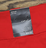 INC International Concepts Bengaline Knit Regular Shorts Cherry Candy Red 10