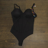 Maidenform Womens Firm Control Tummy Shaping Multiway Thong Bodysuit Black 2XL