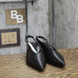 A New Day Samantha Slingback Kitten Heels Pointed Toe 94462812 Black / Gold 7.5M