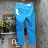 Calvin Klein Womens Cotton-Blend Straight-Leg Pants S53PB720 Corsica Blue 4
