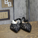 A New Day Womens London Lace Sling Back Bow Flats 94303524 Black 7.5M