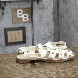 Universal Thread Womens Winnie Studded Fisherman Sandals White / Gold 9.5M