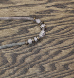Catherines Solana Mesh Snake Chain Beaded Necklace Silver Gray 20'' + 3''