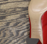 Franco Sarto Giovanna Pointed Toe Pumps Block Heel Cherry Red Leather 9.5M