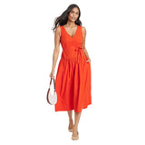 Universal Thread Womens Tie-Waist Midi A-Line Dress 92968100 Red S
