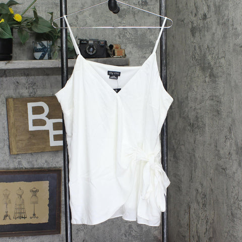 City Chic Trendy Plus Size Unwrapped Self Tie V-neck Camisole Top Ivory White 18