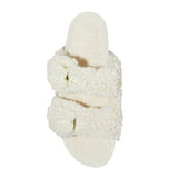 Auden Womens Jane Two Band Buckle Slide Slippers 91308535 Cream Off White 8M