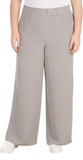 Hilary Radley Womens Wide Leg Crinkle Pants With Elasticwaistband Gray XL