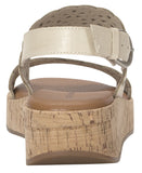 Lucky Brand Womens Elsie Double Band Round Toe Wedge Sandals Bone Brown 6M